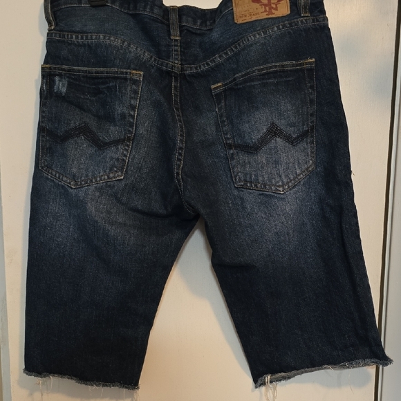 IRON Men's Dark Blue Denim Jean Shorts - Picture 3 of 6